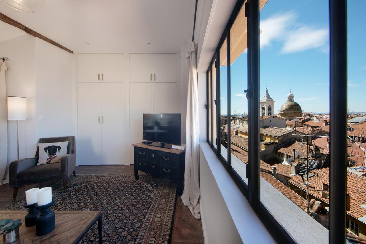 Cocoon Loft - Magnifique Loft Sous Toit, Refait A Neuf, Vues Splendides, Clim, Wifi Apartment นีซ ภายนอก รูปภาพ